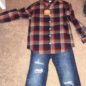 NWT Boys plaid button down